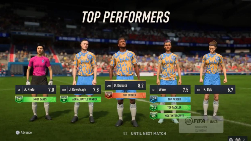FIFA 23 kürt nach jeder Partie in Pro Clubs die Top Performer.