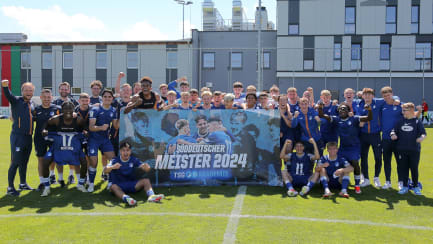 Die U-19-Meistermannschaft der TSG Hoffenheim.