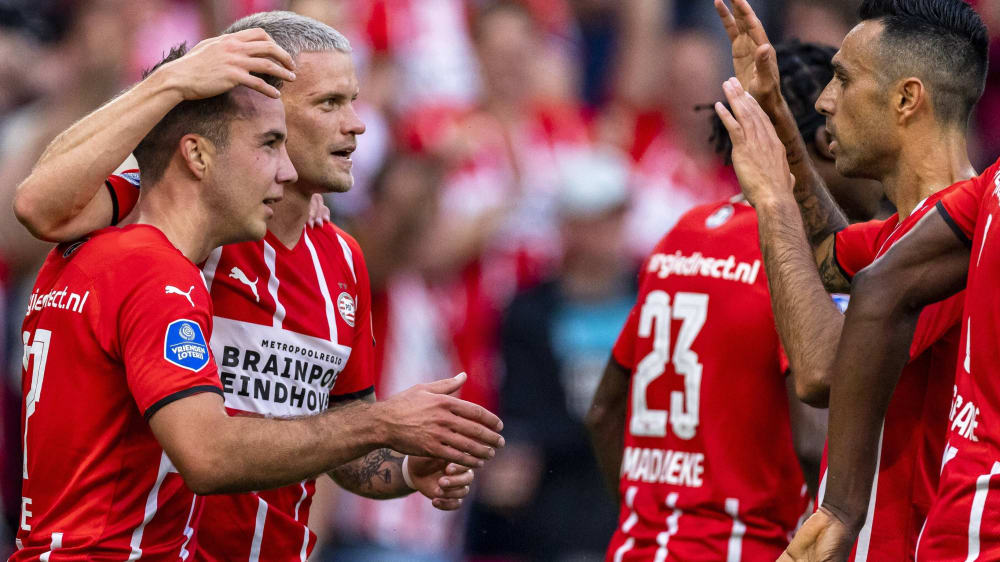 Die PSV Eindhoven um Mario Götze (li.) ließ Midtjylland im Hinspiel keine Chance.