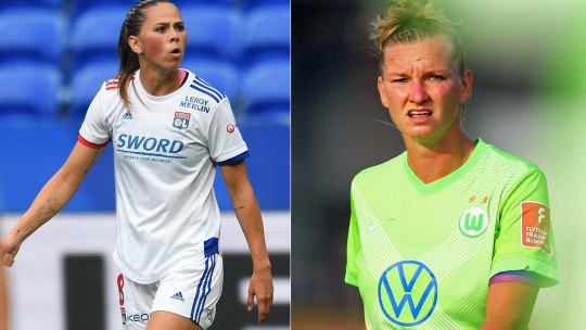 Noch vor kurzem Kolleginnen, jetzt Rivalinnen um Europas Krone: Sara Björk Gunnarsdottir, nun bei Lyon, und die VfL-Torjägerin Alex Popp.