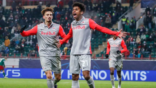 Salzburgs deutsche U21-Europameister Mërgim Berisha und Karim Adeyemi.