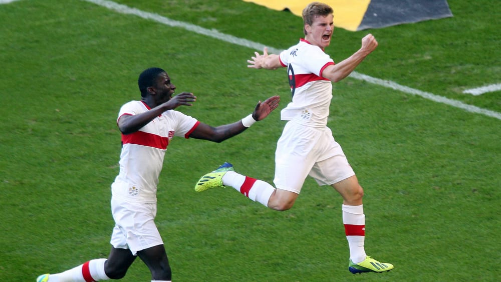 Timo Werner jubelt mit Antonio R&#252;diger