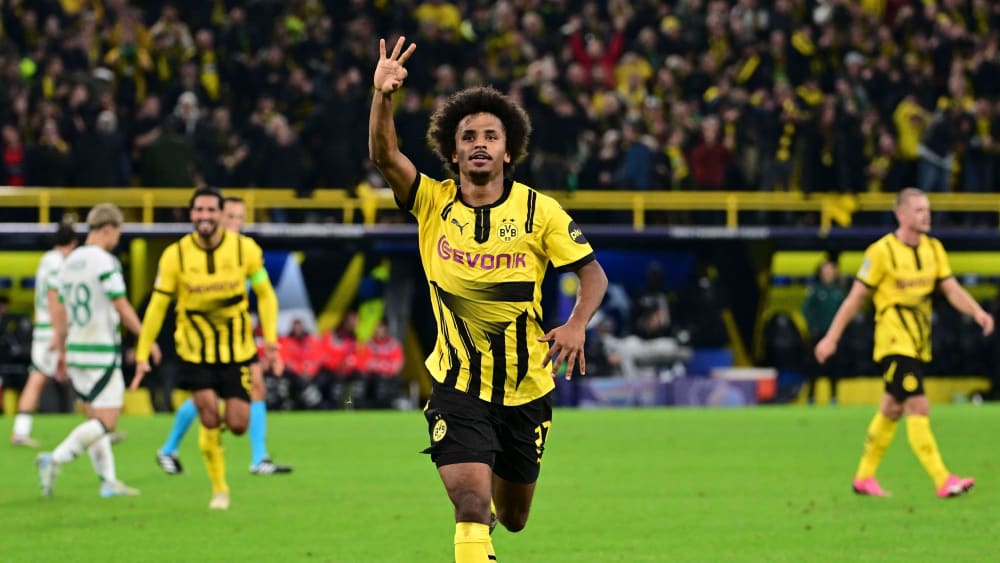 Drei Treffer und dann verletzt raus: Karim Adeyemi erlebte gegen Celtic eine Achterbahnfahrt der Gefühle.