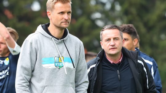 Verlassen den Chemnitzer FC: Trainer David Bergner und Geschäftsführer Thomas Sobotzik.
