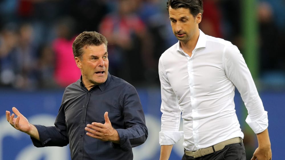 Trainer und Chef: Dieter Hecking und Jonas Boldt sind verantwortlich f&#252;r den sportlichen Erfolg des Hamburger SV.