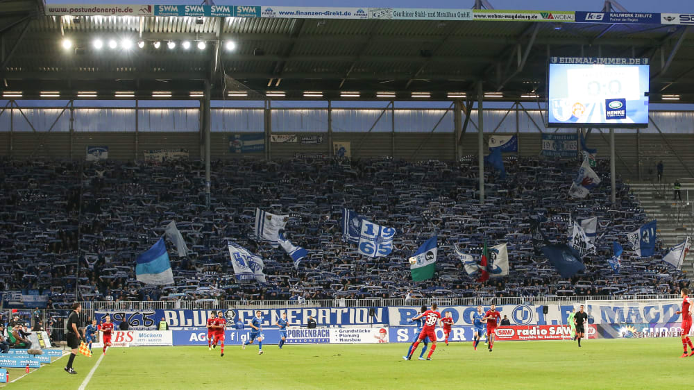 Sind gegen Rostock zum H&#252;pfen aufgefordert: Die Fans des 1. FC Magdeburg in den Bl&#246;cken drei und vier.
