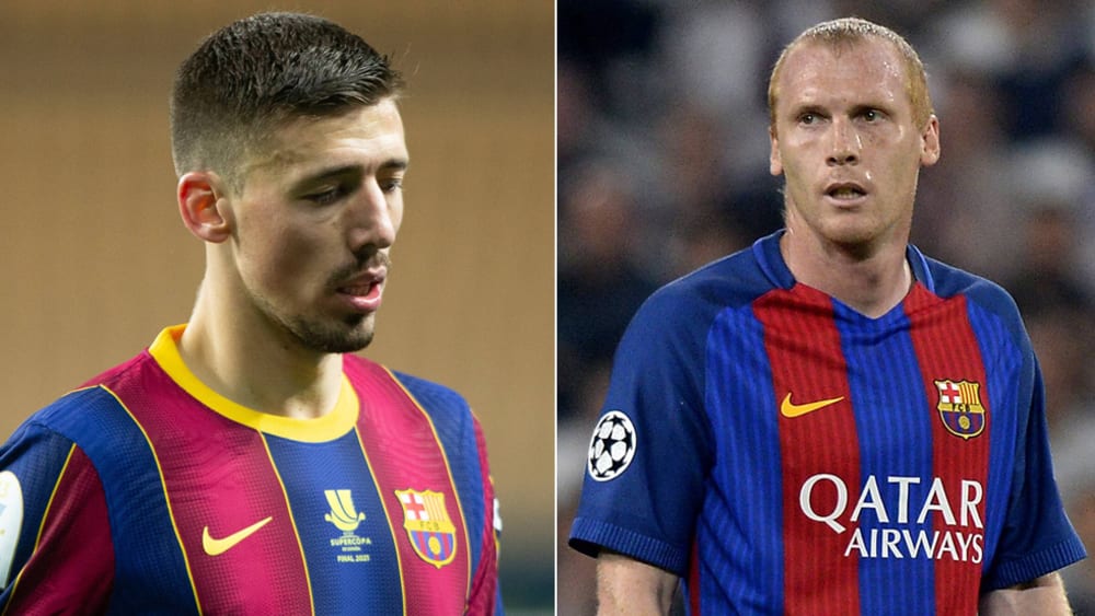 Sprang Clement Lenglet zur Seite: Jeremy Mathieu (re.).