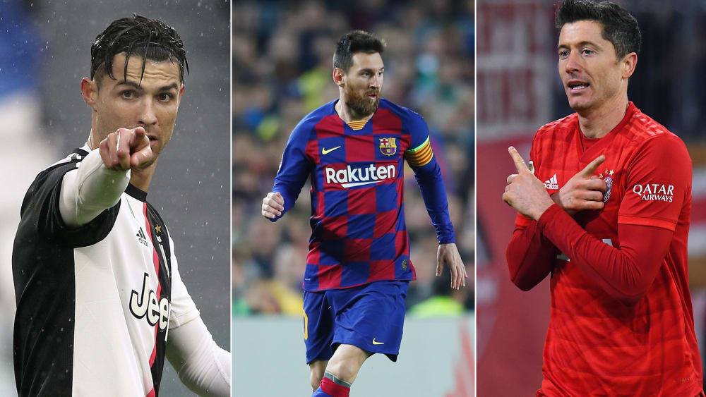 Cristiano Ronaldo, Lionel Messi und Robert Lewandowski