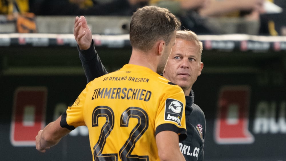 Kann Dynamo-Trainer Markus Anfang (re.)&nbsp;Tom Zimmerschied einsetzen?&nbsp;