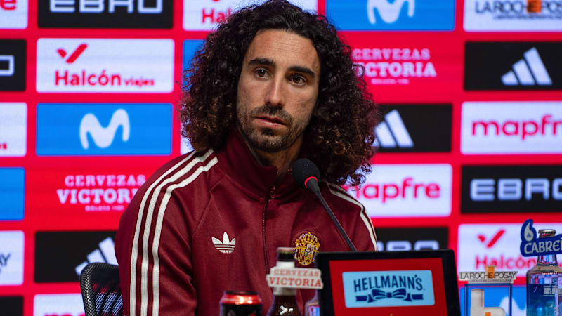 Marc Cucurella seen during Official press conference, PK, Pressekonferenz and training of Spain National football team before game against Egypt (Beppe Camilleri Ball Raw Images) Barcelona RCDE Stadium (Cornella de Llobregat) Spain Copyright: xBeppexCamillerix DSC_9477