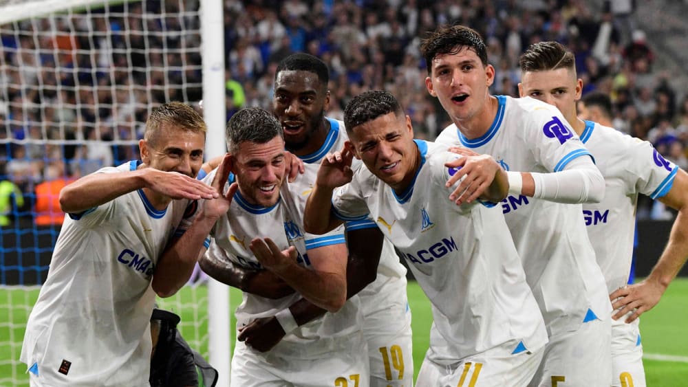 Grund zu Feiern: Olympique Marseille sicherte sich gegen AEK Athen den ersten Sieg der Europa-League-Saison