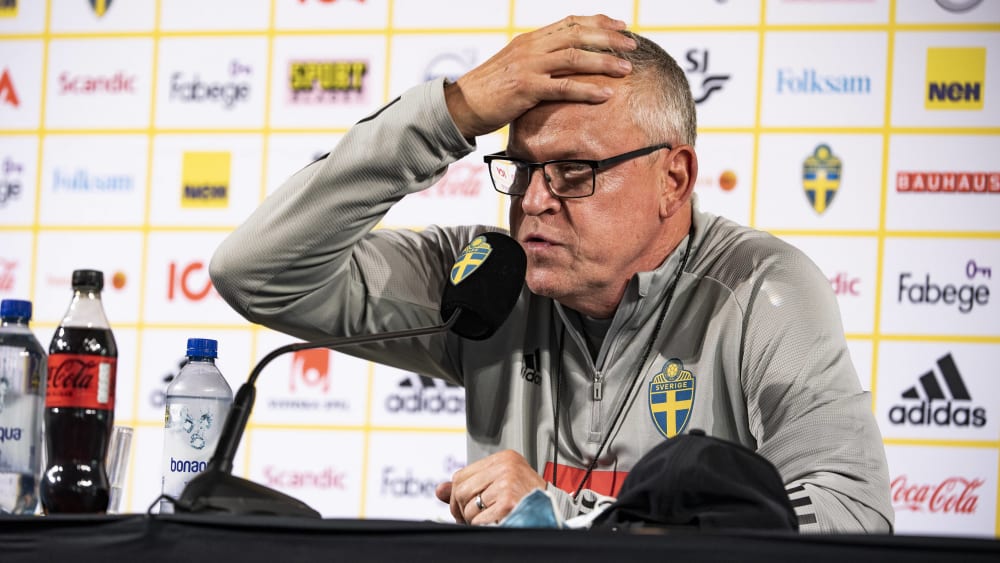 Die personelle Lage ist angespannt: Schwedens Nationaltrainer Janne Andersson.