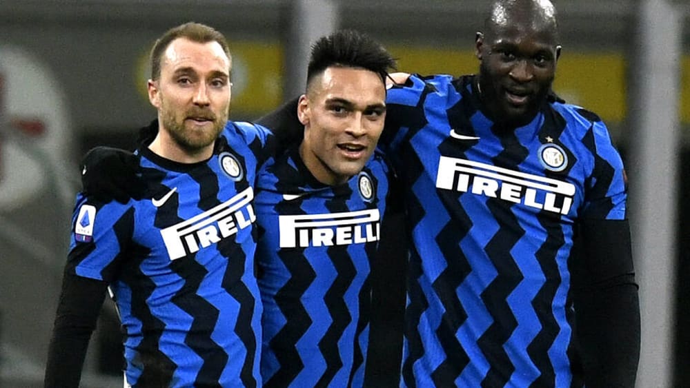 Die neuen Gesichter an der Serie-A-Spitze: Christian Eriksen, Lautaro Martinez und Romelu Lukaku (v.l.n.r.) von Inter.