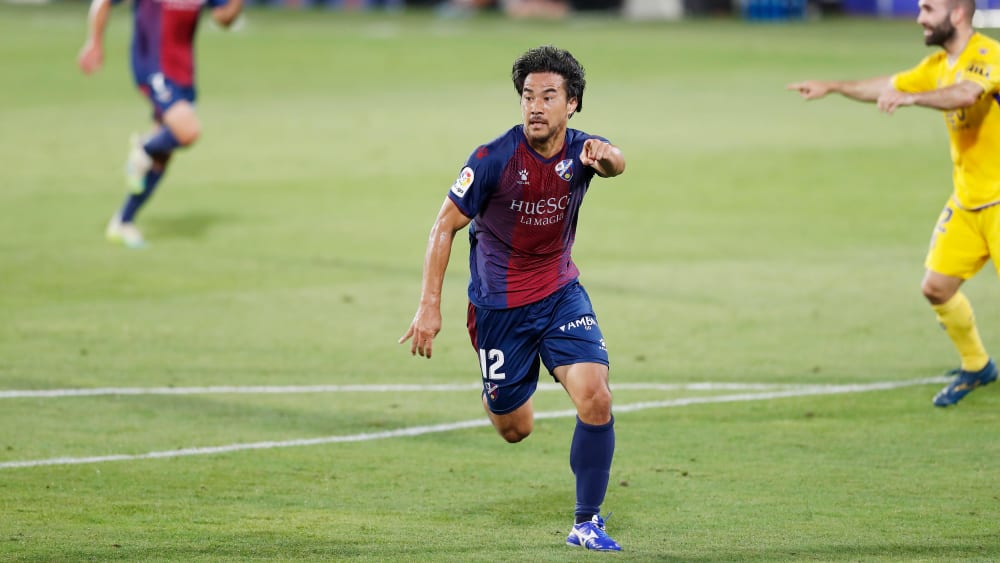 Er traf beim 3:0 gegen Numancia: Huesca-Angreifer Shinji Okazaki.