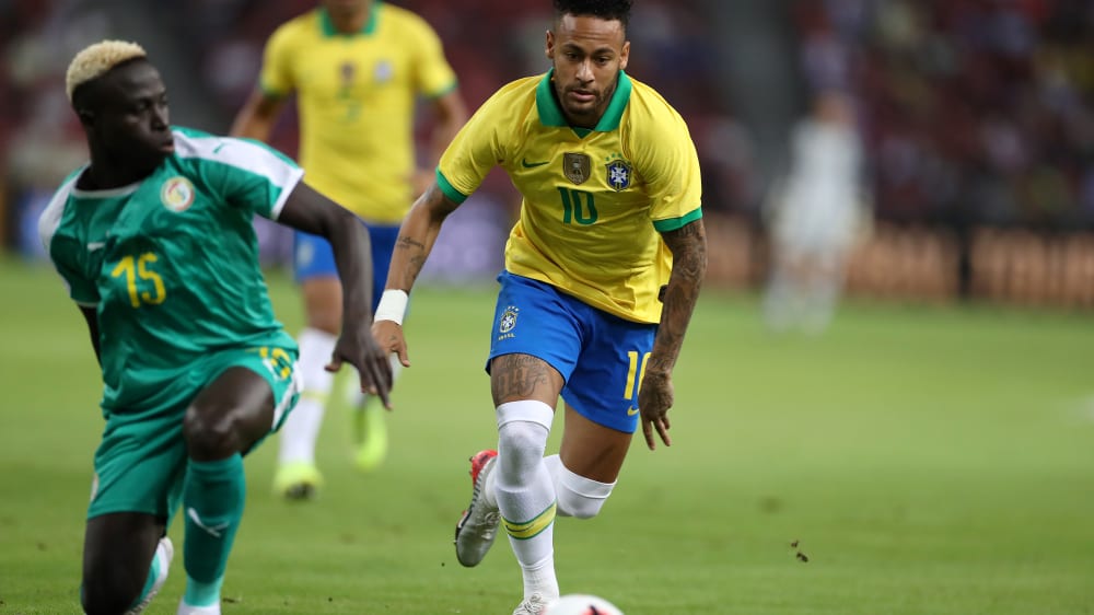 Im Vorw&#228;rtsgang gegen den Senegal: Brasiliens St&#252;rmerstar Neymar.