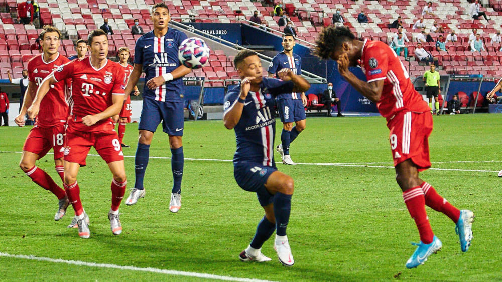 Kingsley Coman (re.) köpft den FC Bayern 2020 zum Champions-League-Sieg gegen Paris.