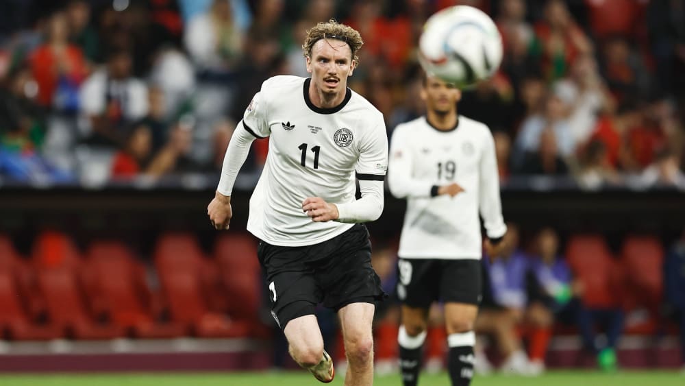 Nick Woltemade gegen Portugal in Aktion.