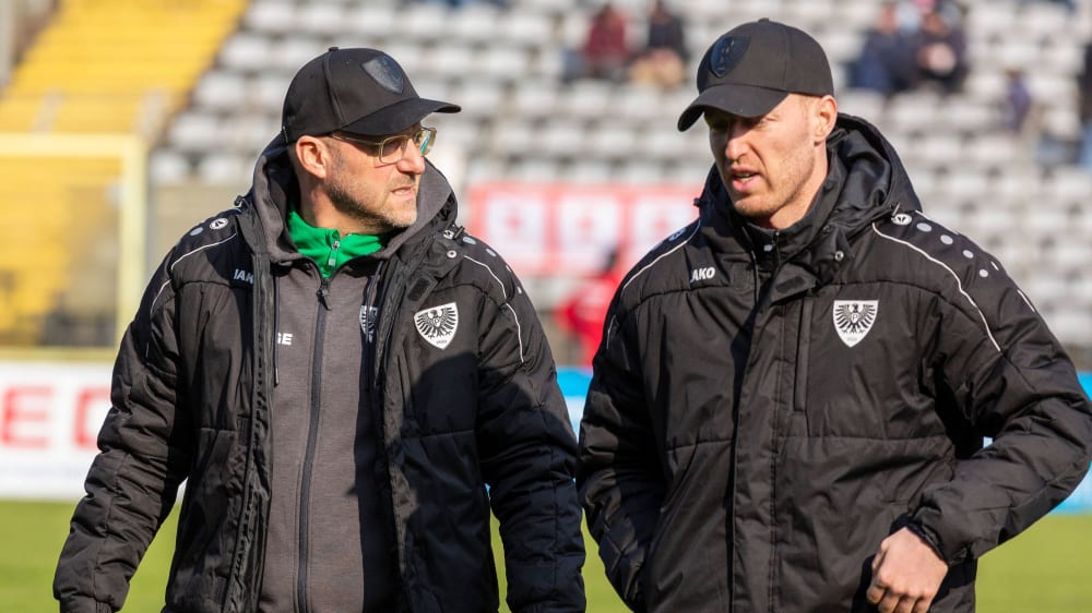 SCP-Coach Sascha Hildmann (l.) und Co-Trainer Luis Cordes (r.) betreuen das Team seit 2019.