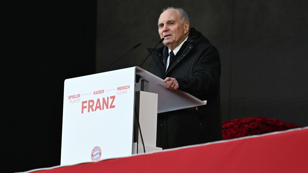Seine Rede war der emotionale Höhepunkt: FC-Bayern-Ehrenpräsident Uli Hoeneß.