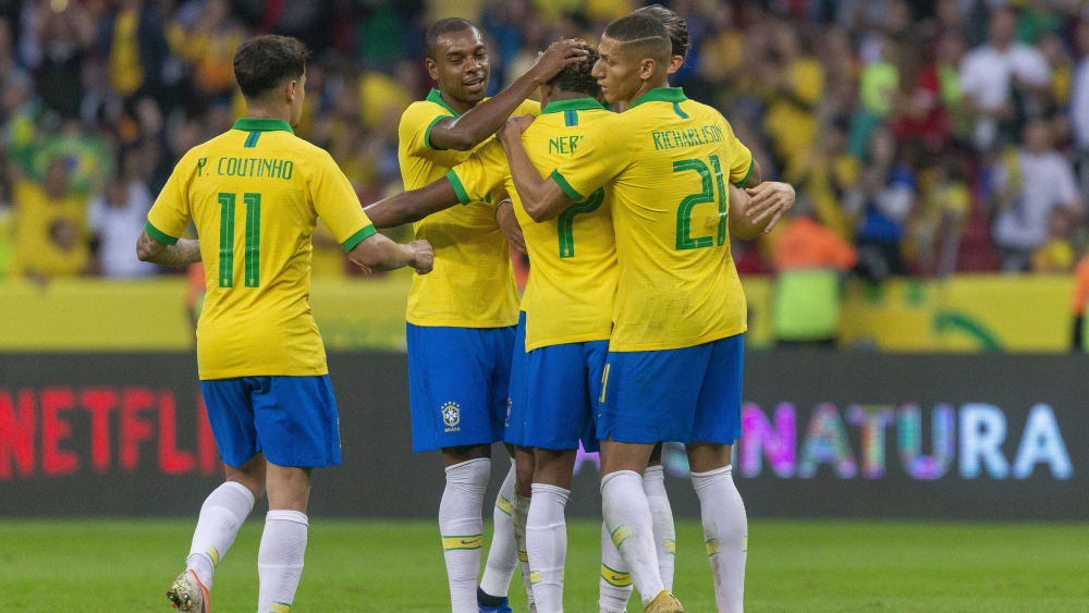 Sie hatten viel Grund zur Freude: Brasilianische Nationalspieler. 