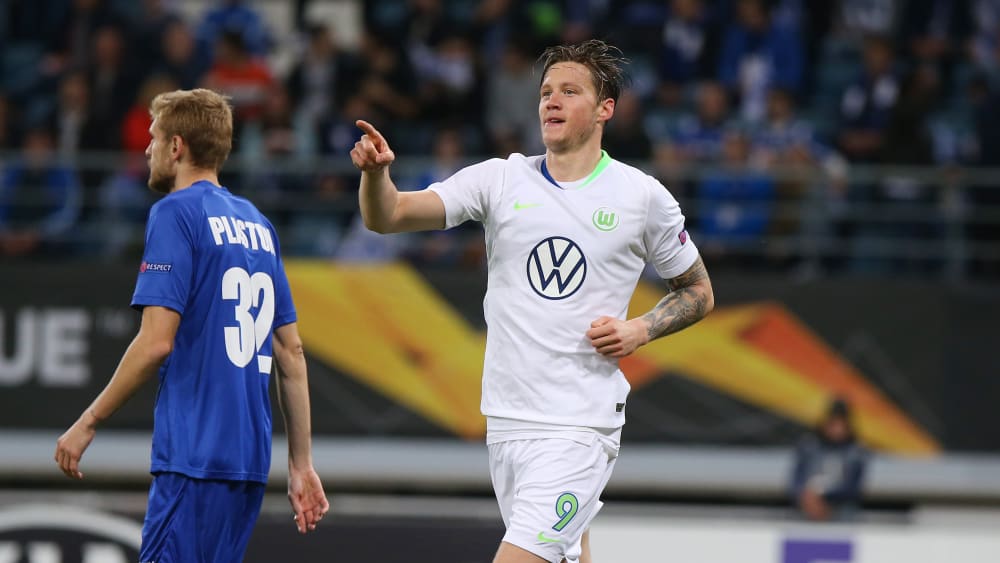 Auch in der Europa League f&#252;r den VfL Wolfsburg erfolgreich: St&#252;rmer Wout Weghorst.