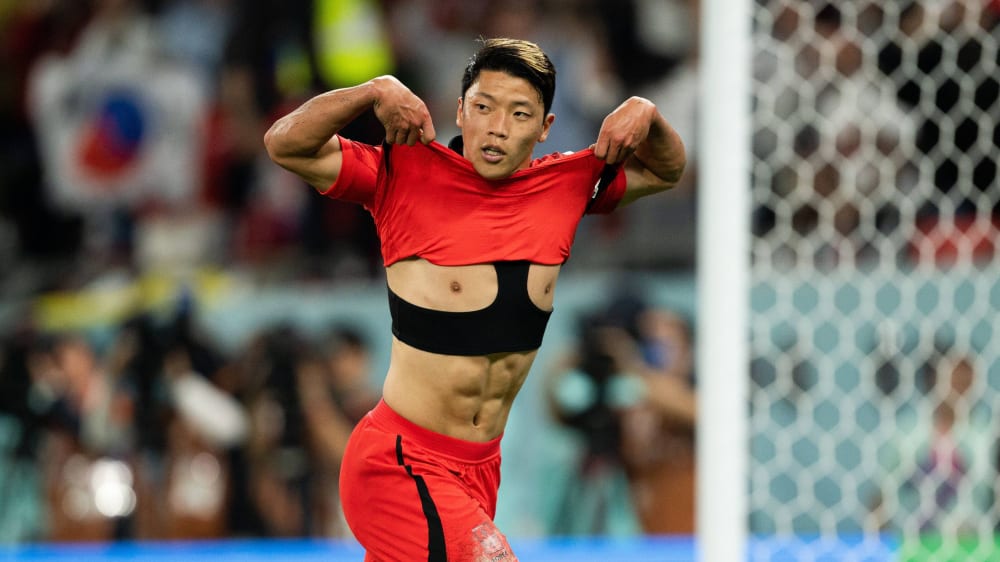 Matchwinner: Südkoreas Hee-Chan Hwang feiert seinen 2:1-Siegtreffer gegen Portugal.