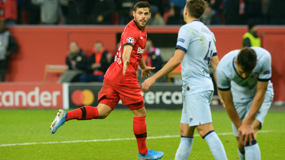 Trockener Abschluss: Leverkusens Volland traf gegen Atletico zum 2:0.