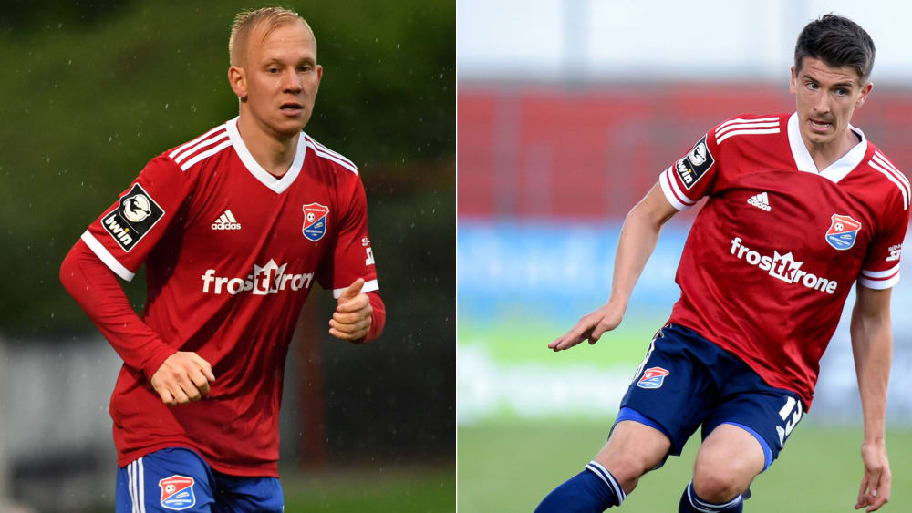 Werden Unterhaching wohl verlassen: Sascha Bigalke (l.) und Jim-Patrick M&#252;ller.