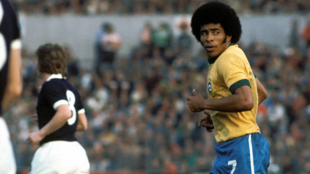 Mit Afro: Jairzinho bei der WM 1974 in Deutschland.