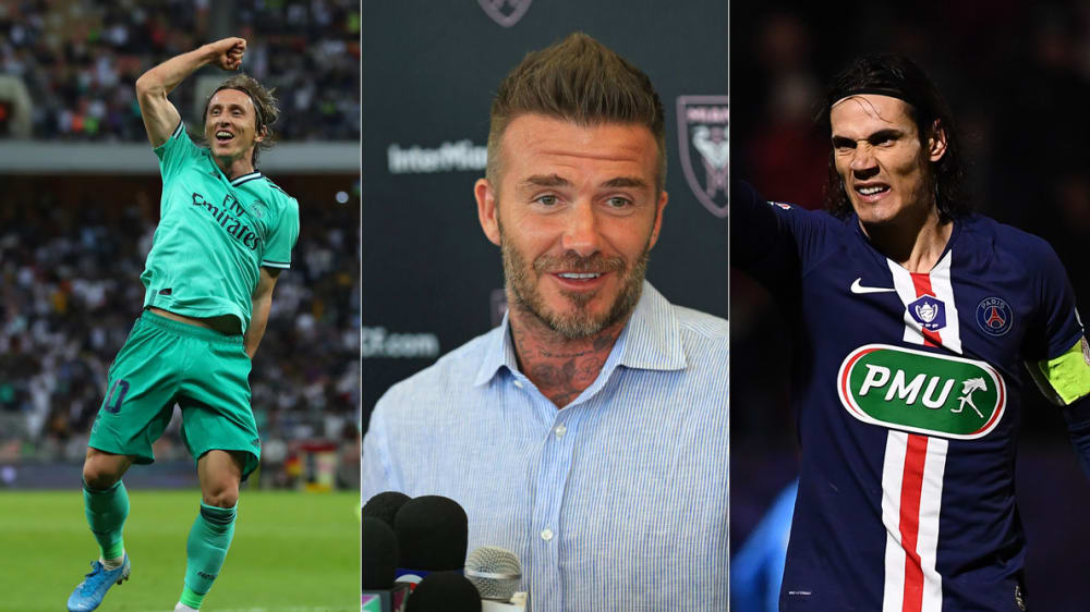 David Beckham (Mitte) lockt - kommen Luka Modric und Edinson Cavani nach Miami?