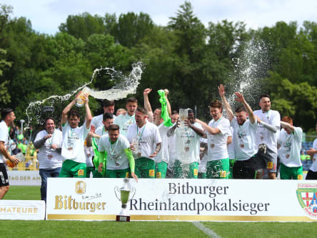 Im Stadion Oberwerth feierte Engers kürzlich den Rheinlandpokalsieg - gibt's auch gegen Bielefeld Anlass zur Party?