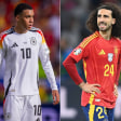 Kyle Walker, Jamal Musiala und Marc Cucurella (v. li.) stehen im UEFA Team der EM 2024.