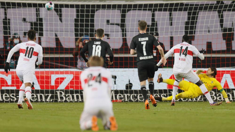 Starke Nerven zu sp&#228;ter Stunde: Silas Wamangituka trifft f&#252;r den VfB Stuttgart in der Nachspielzeit zum 2:2-Endstand.
