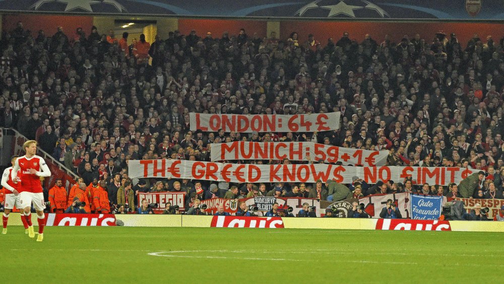 Bild aus dem März 2017: Bayern-Fans im Emirates Stadium.