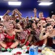 Kabinenparty von Olympiakos.