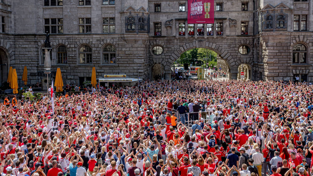 Pokal-Feier in Leipzig