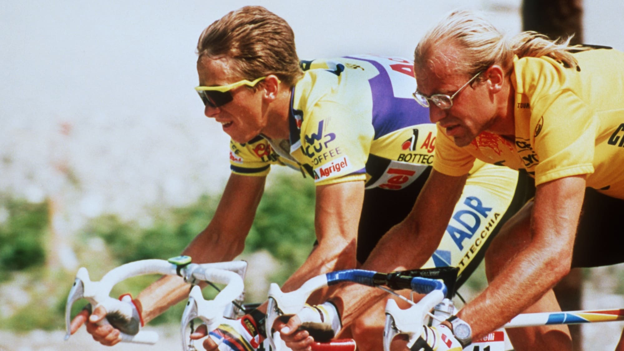 Greg Lemond und Laurent Fignon (r.)