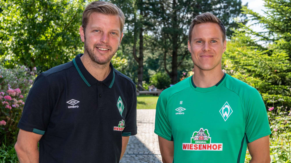 Die "logische Wahl": Werders Coach Florian Kohfeldt und sein neuer Kapit&#228;n Niklas Moisander.