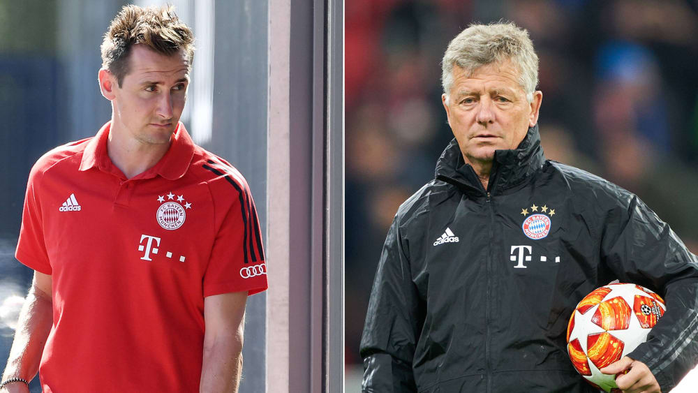 Beide schon mit Trainer-Jobs beim FC Bayern: Miroslav Klose (l.) und Peter Hermann.