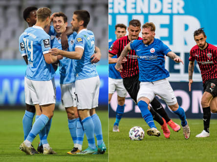 1860 München jubelt, Ingolstadt gegen Rostock