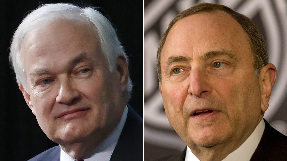 Einigten sich auf die Modalitäten einer NHL-Saison: NHLPA-Boss Donald Fehr (l.) und NHL-Commissioner Gary Bettman.