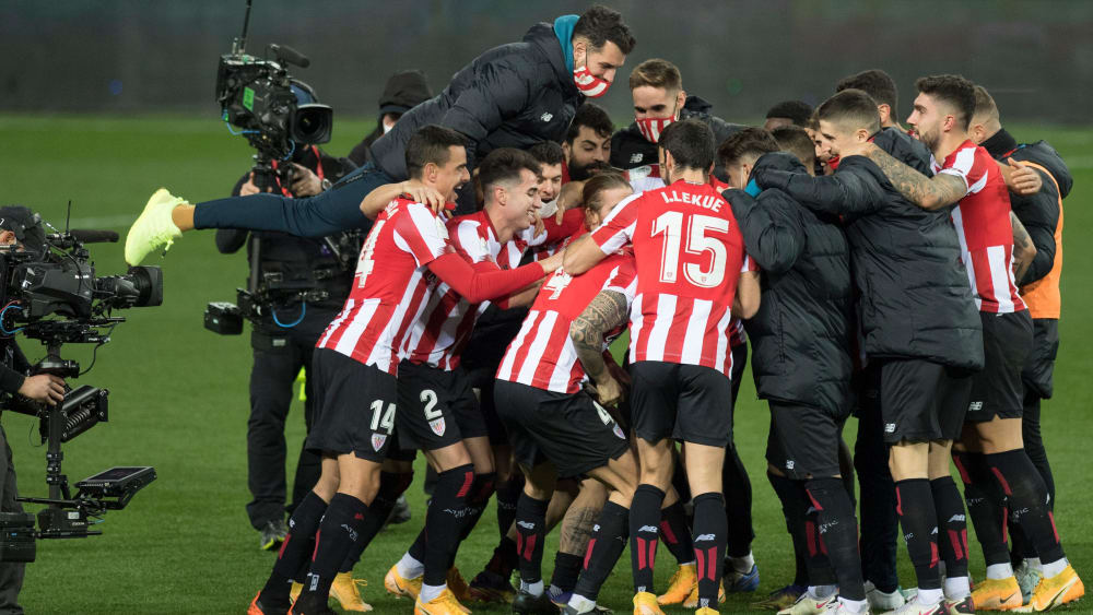 Überraschend Finalist: Athletic Bilbaos Jubel nach Spielschluss kannte kaum Grenzen.