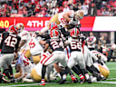 Die Atlanta Falcons in einem NFL-Spiel gegen die San Francisco 49ers