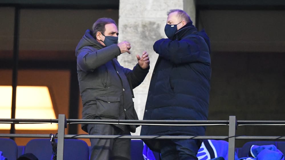 Sprach am Sonntag über die personellen Entscheidungen bei Hertha: CEO Carsten Schmidt (li.).