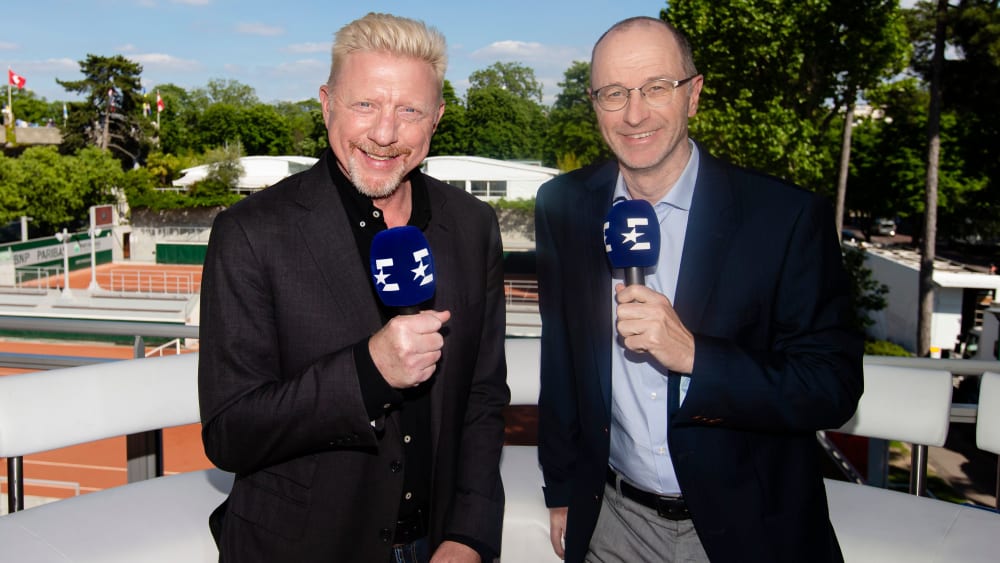 Matthias Stach als TV-Kommentator, hier mit Boris Becker.
