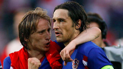 Luka Modric (li.) und Niko Kovac standen für Kroatien noch gemeinsam auf dem Rasen, hier bei der WM 2008.