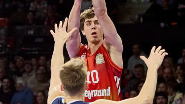 Deutsche Basketball Bundesliga (BBL), FC Bayern München Basketball vs SYNTAINICS MBC, München FC Bayern Basketball, SYNTAINICS MBC, 2025-12-07 in München (BMW Park München) JESSUP Justinian (FC Bayern Basketball SG (Nr10) FCBB10 ), BLOMGREN Perttu (SYNTAINICS MBC Point Guard (Nr.20) (MBC20)) sportworld München BMW Park München Bayern Deutschland *** German Basketball Bundesliga BBL , FC Bayern Munich Basketball vs SYNTAINICS MBC, Munich FC Bayern Basketball, SYNTAINICS MBC, 2025 12 07 in Munich BMW Park Munich JESSUP Justinian FC Bayern Basketball SG Nr10 FCBB10 , BLOMGREN Perttu SYNTAINICS MBC Point Guard Nr 20 MBC20 sportworld Munich BMW Park Munich Bayern Germany