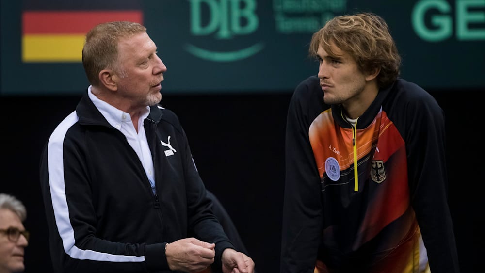 Die einzigen deutschen Männer an der Spitze der Weltrangliste: Boris Becker und Alexander Zverev beim Davis Cup 2023.