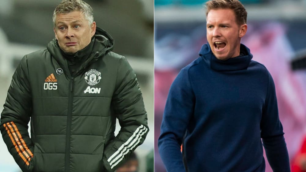 Erstes persönliches Treffen: Ole Gunnar Solskjaer und Julian Nagelsmann.