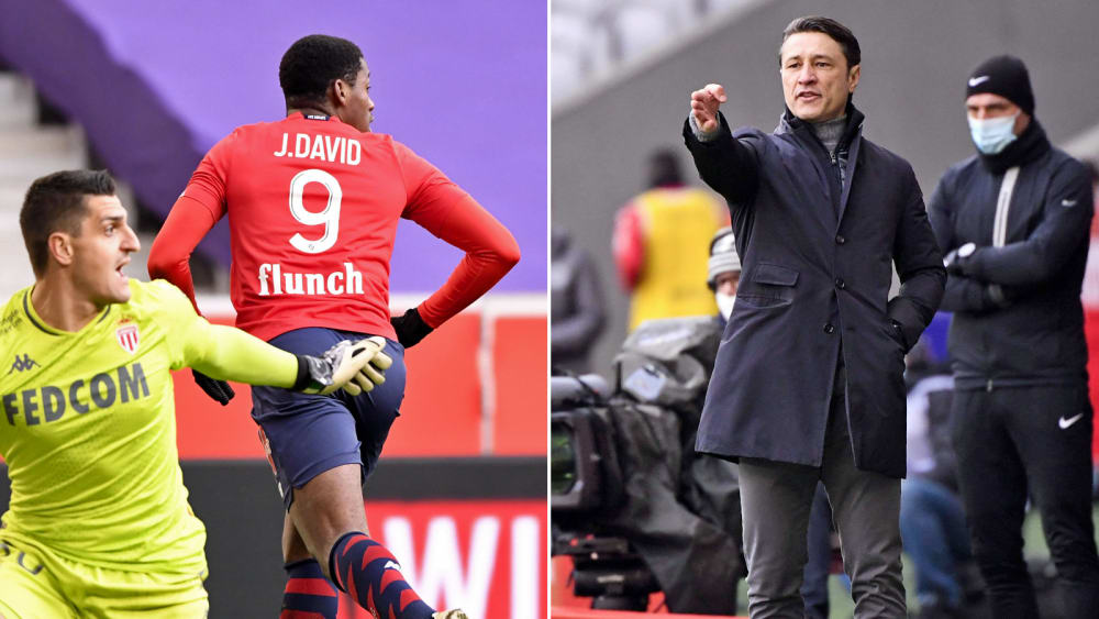 Jubel hier, Frust da: Jonathan David traf gegen Niko Kovac und Monaco zur Führung.